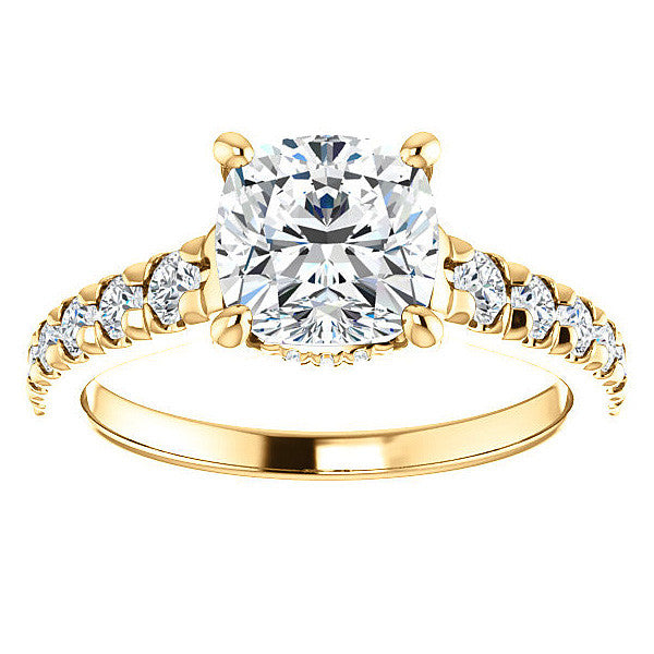 Cushion Moissanite Engagement Ring