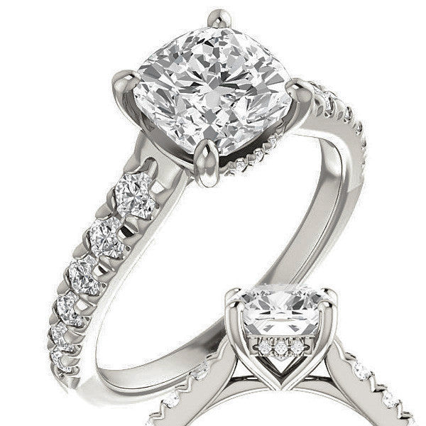 Cushion Moissanite Engagement Ring