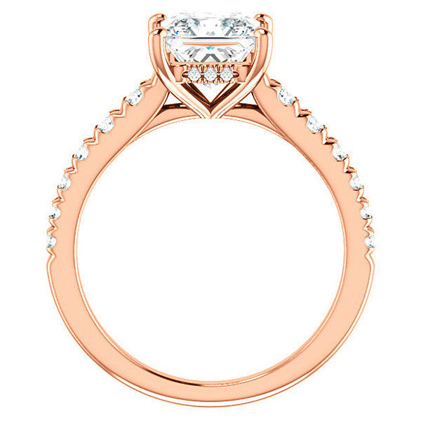 Princess cut Moissanite Engagement Ring