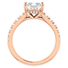 Princess cut Moissanite Engagement Ring