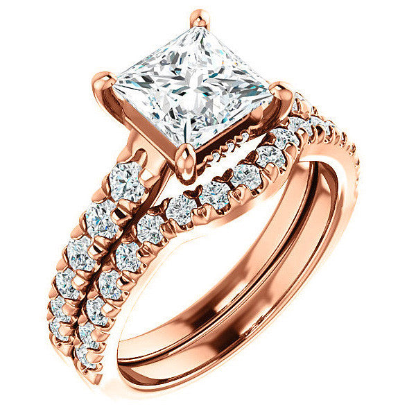 Princess cut Moissanite Engagement Ring