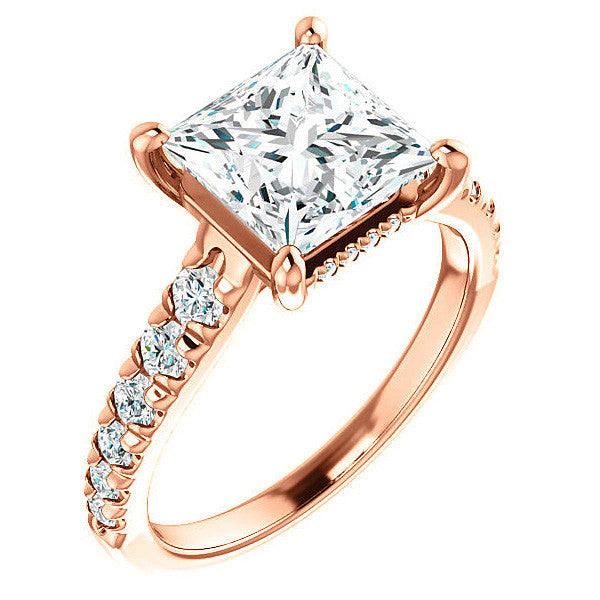 Princess cut Moissanite Engagement Ring
