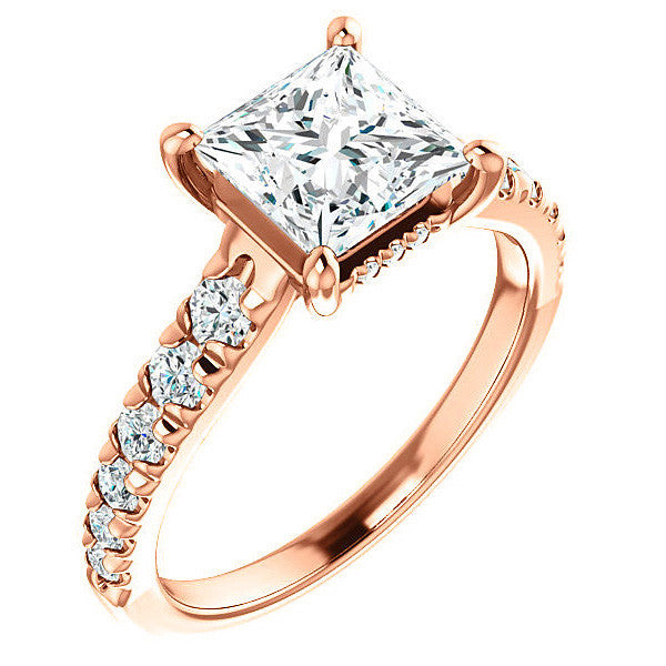 Princess cut Moissanite Engagement Ring