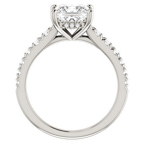 Princess cut Moissanite Engagement Ring