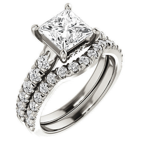 Princess cut Moissanite Engagement Ring