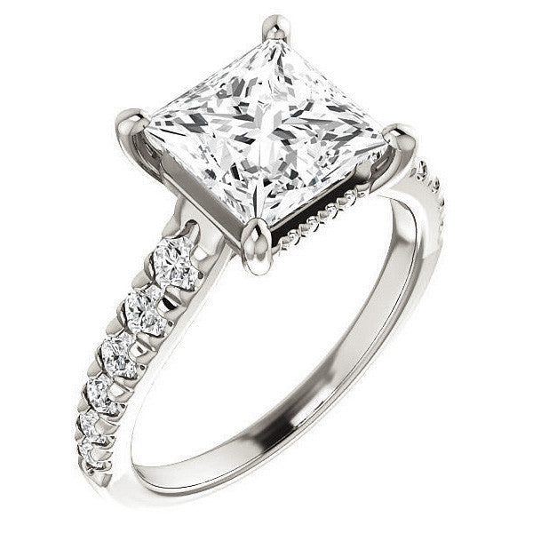 Princess cut Moissanite Engagement Ring