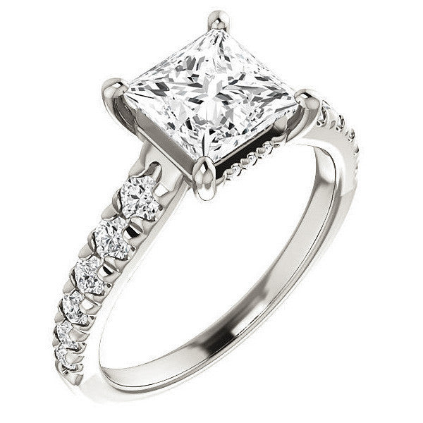 Princess cut Moissanite Engagement Ring
