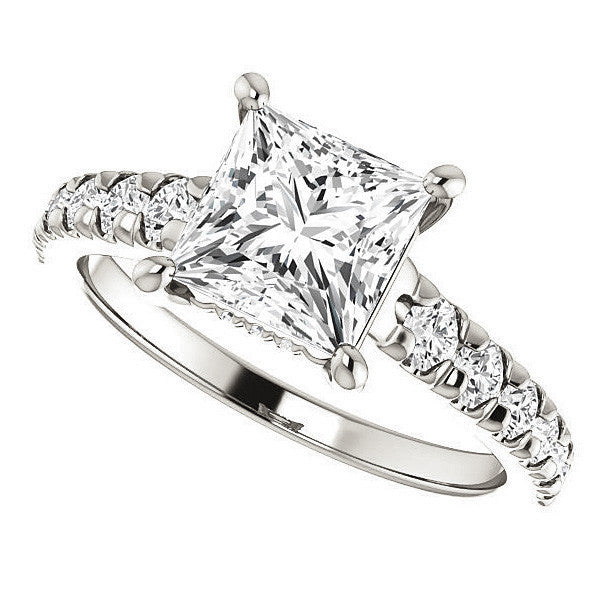 Princess cut Moissanite Engagement Ring