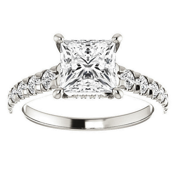 Princess cut Moissanite Engagement Ring