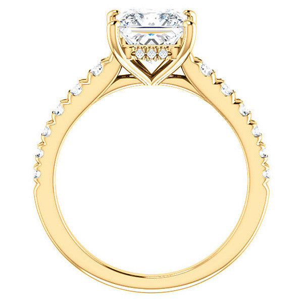 Princess cut Moissanite Engagement Ring