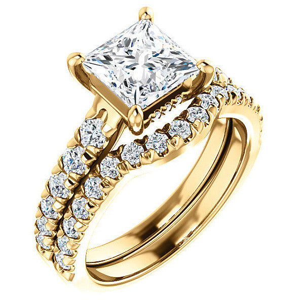Princess cut Moissanite Engagement Ring