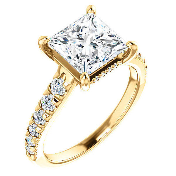 Princess cut Moissanite Engagement Ring
