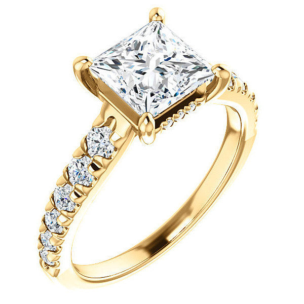 Princess cut Moissanite Engagement Ring