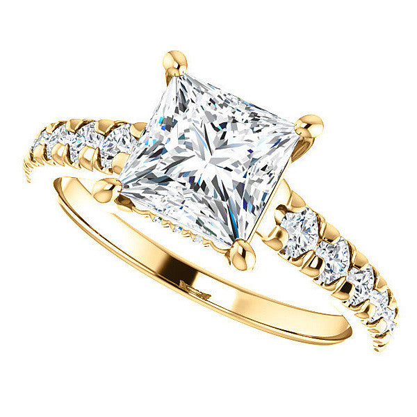 Princess cut Moissanite Engagement Ring