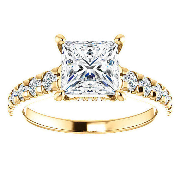 Princess cut Moissanite Engagement Ring