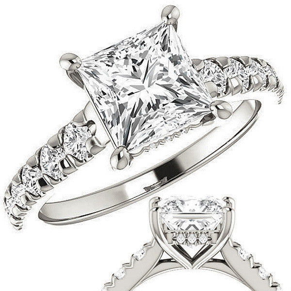 Princess cut Moissanite Engagement Ring