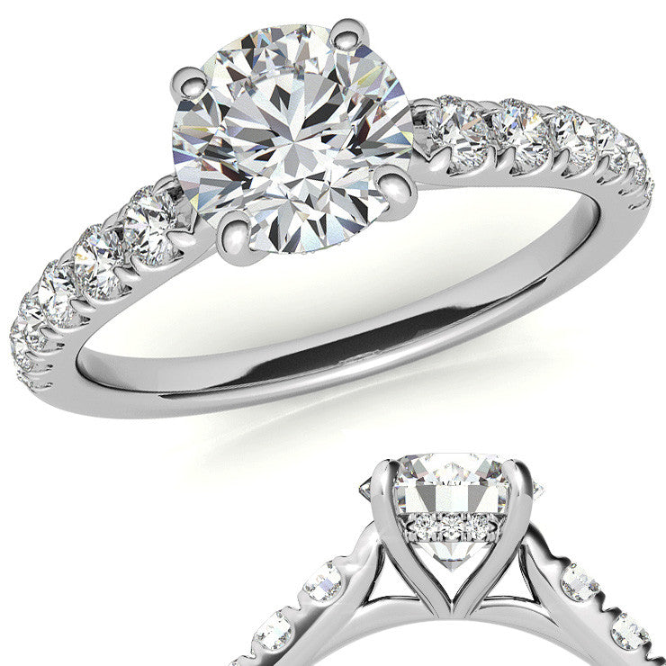 Round Moissanite Engagement Ring