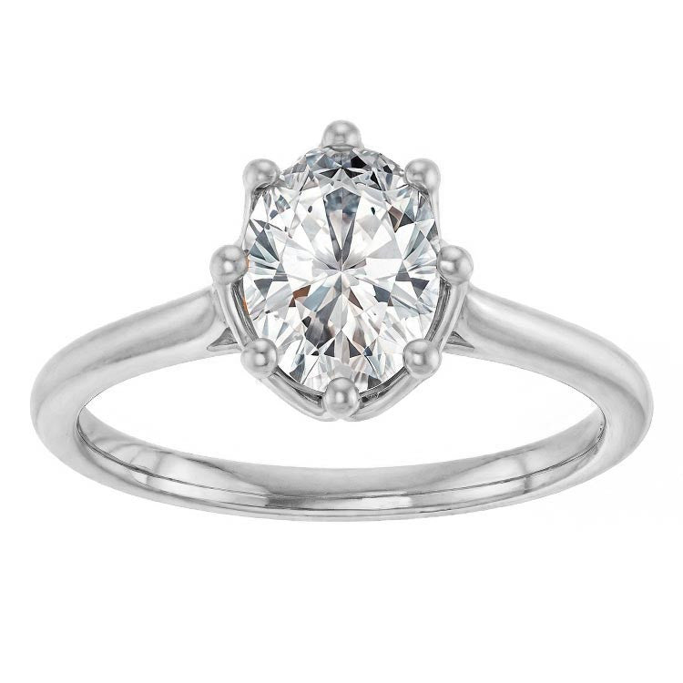 Oval Moissanite Solitaire Ring