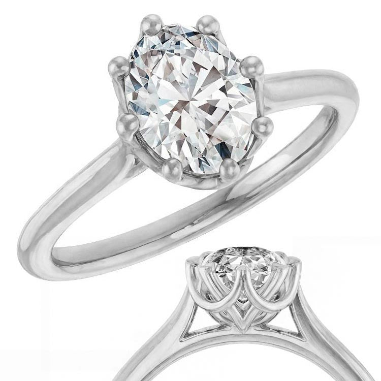 Oval Moissanite Solitaire Ring