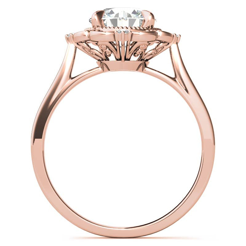 Round Moissanite Cathedral Engagement Ring