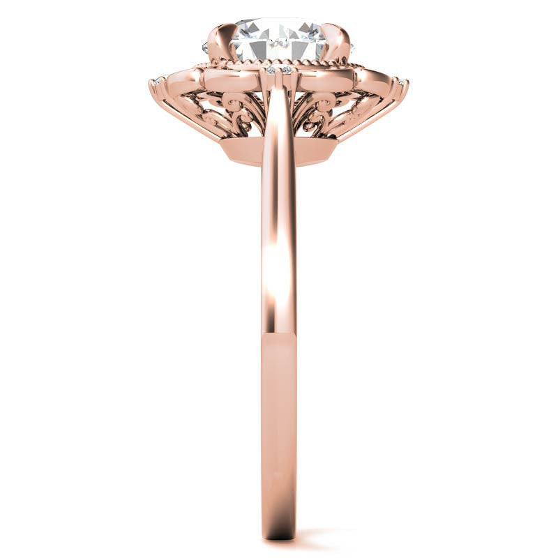 Round Moissanite Cathedral Engagement Ring