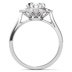 Round Moissanite Cathedral Engagement Ring