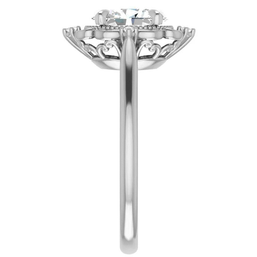 Oval Moissanite Cathedral Engagement Ring