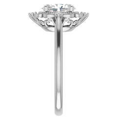 Oval Moissanite Cathedral Engagement Ring