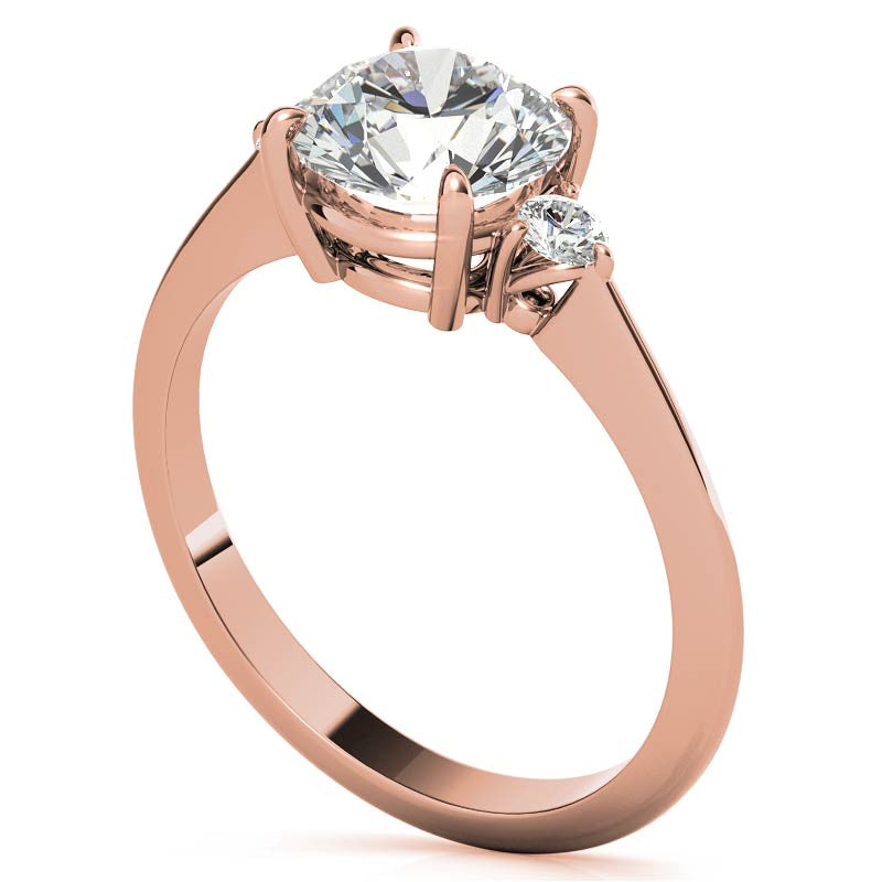 Round Moissanite Petite Three Stone Engagement Ring