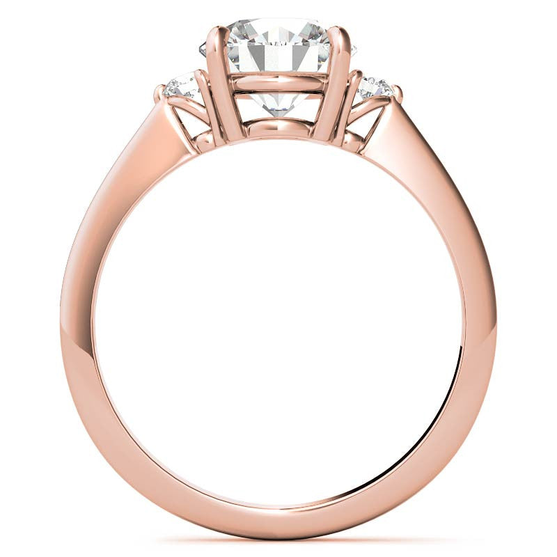 Round Moissanite Petite Three Stone Engagement Ring