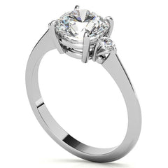Round Moissanite Petite Three Stone Engagement Ring