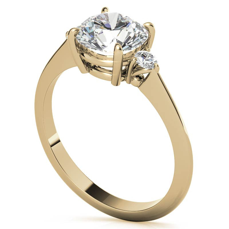 Round Moissanite Petite Three Stone Engagement Ring