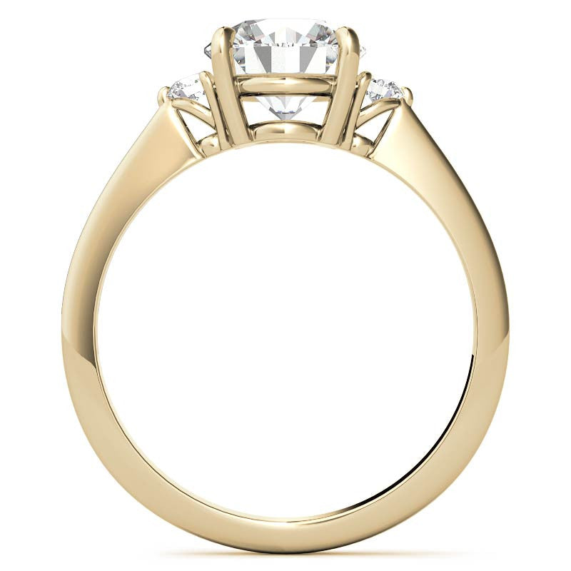 Round Moissanite Petite Three Stone Engagement Ring