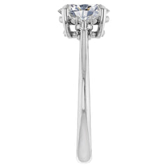Oval Moissanite Unique Three Stone Engagement Ring
