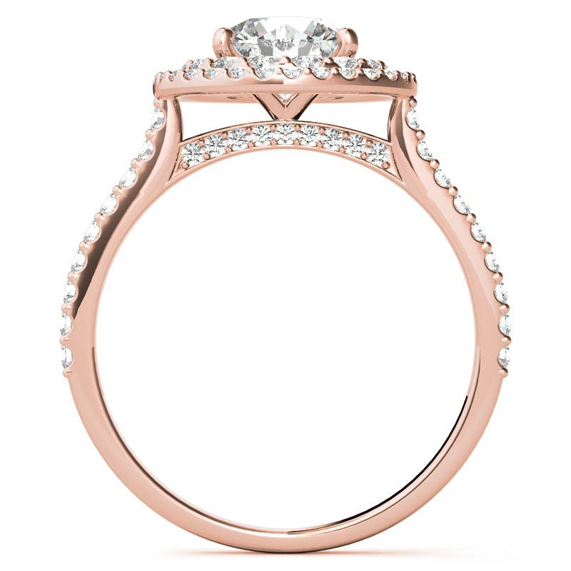 Round Double Halo Moissanite Engagement Ring