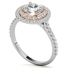 Round Double Halo Moissanite Engagement Ring
