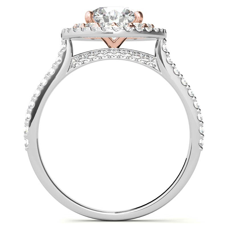 Round Double Halo Moissanite Engagement Ring