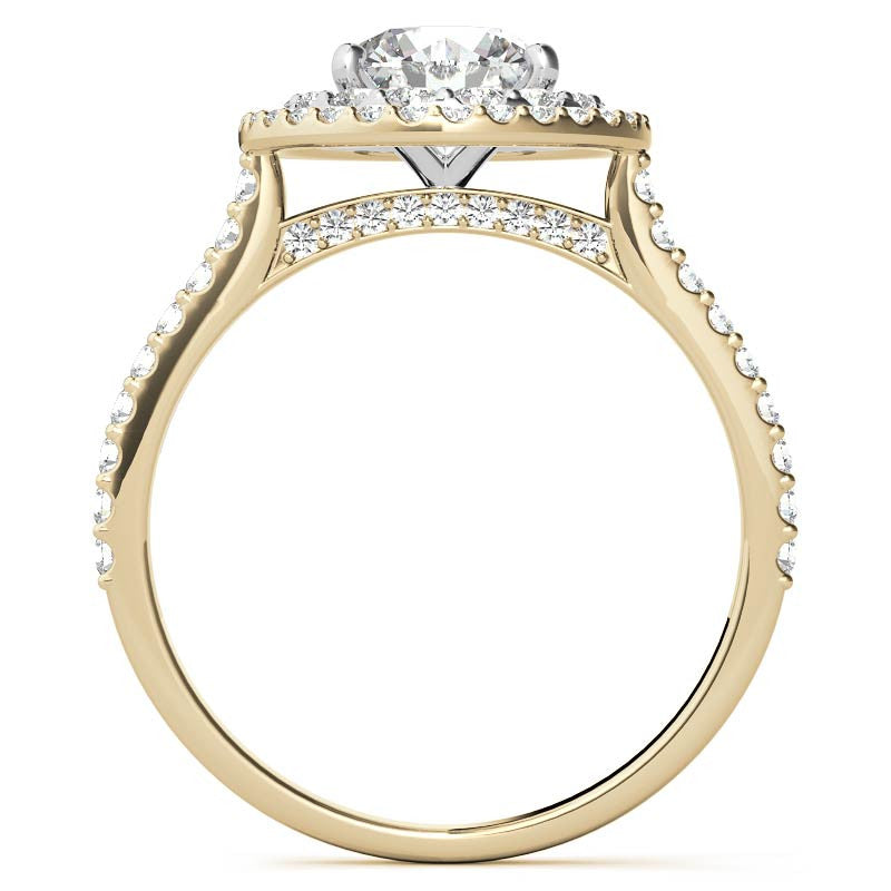 Round Double Halo Moissanite Engagement Ring