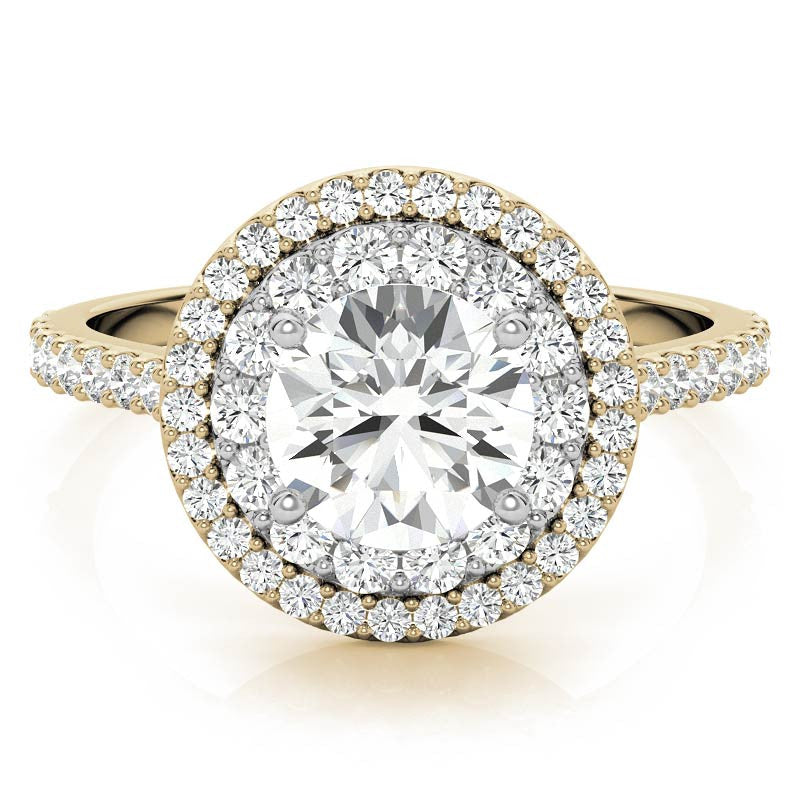 Round Double Halo Moissanite Engagement Ring