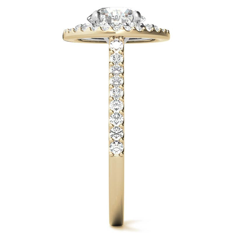 Round Double Halo Moissanite Engagement Ring