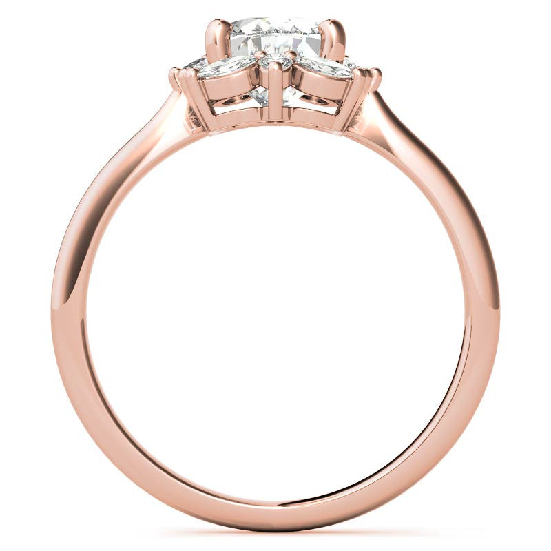 Oval and Marquise Halo Moissanite Engagement Ring