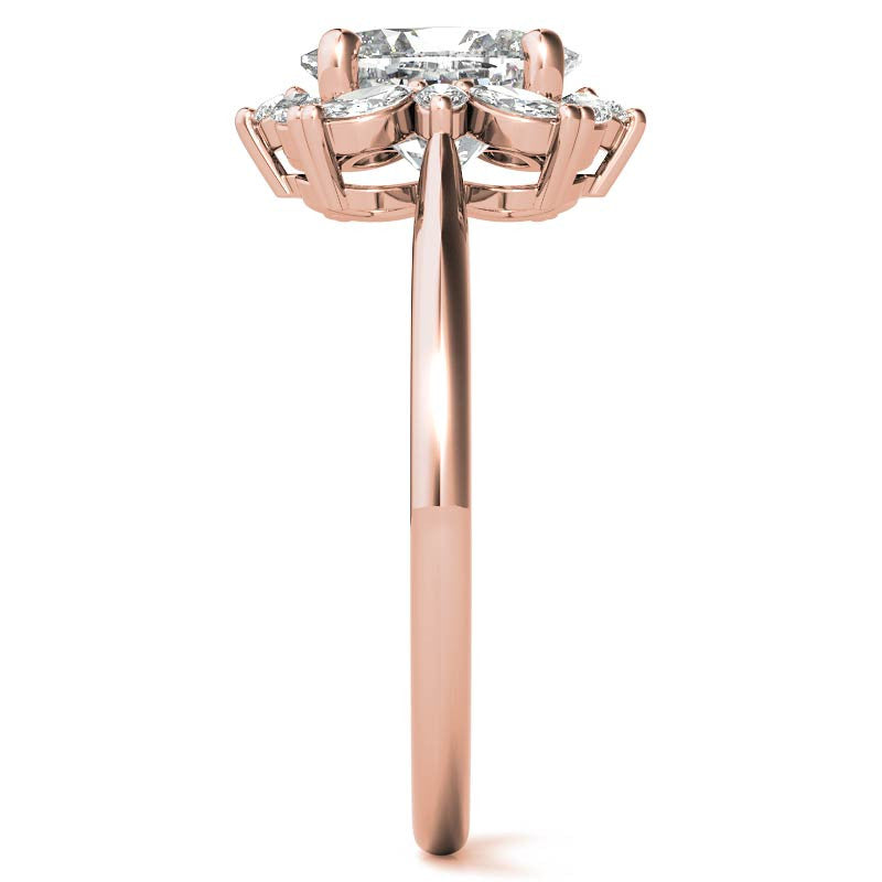 Oval and Marquise Halo Moissanite Engagement Ring