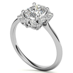 Oval and Marquise Halo Moissanite Engagement Ring