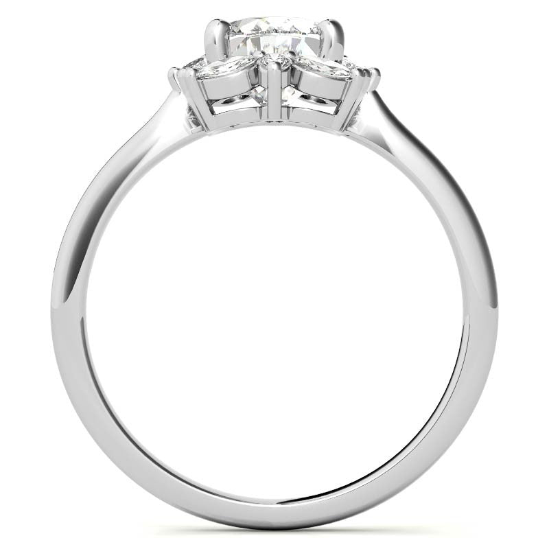 Oval and Marquise Halo Moissanite Engagement Ring
