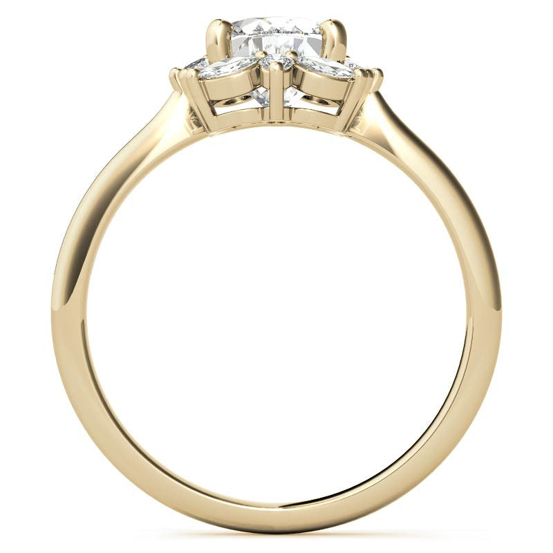 Oval and Marquise Halo Moissanite Engagement Ring