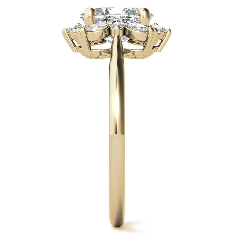 Oval and Marquise Halo Moissanite Engagement Ring