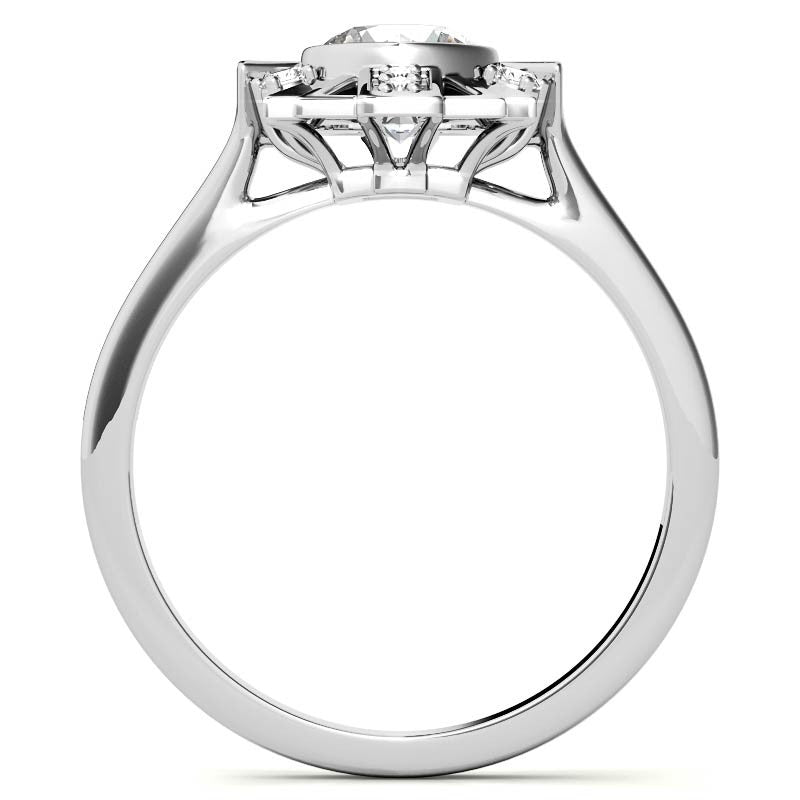 1.0ct Round Art Deco Inspired Moissanite Engagement Ring