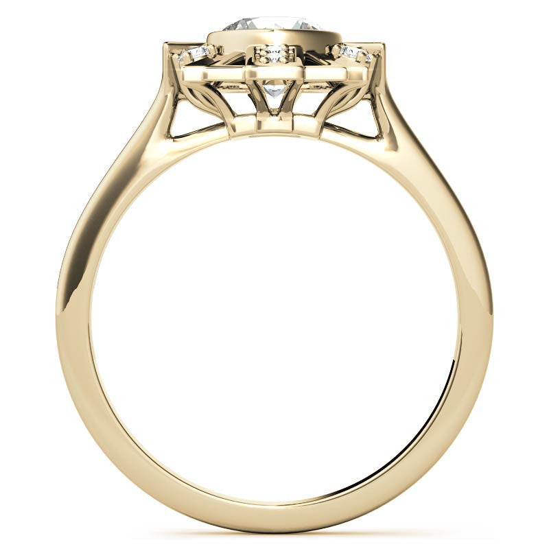 1.0ct Round Art Deco Inspired Moissanite Engagement Ring