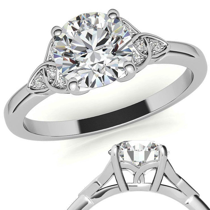 Round Celtic Knot Moissanite Engagement Ring