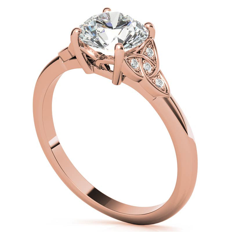 Round Celtic Knot Moissanite Engagement Ring